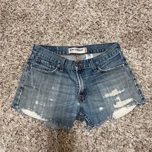 Levi's Distressed Denim Jean Shorts - Blue
